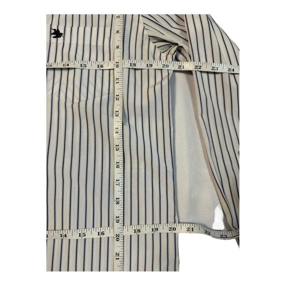 TM Exposure Men's Medium White & Blue Button Down Dress Shirt - Picture 10 of 14